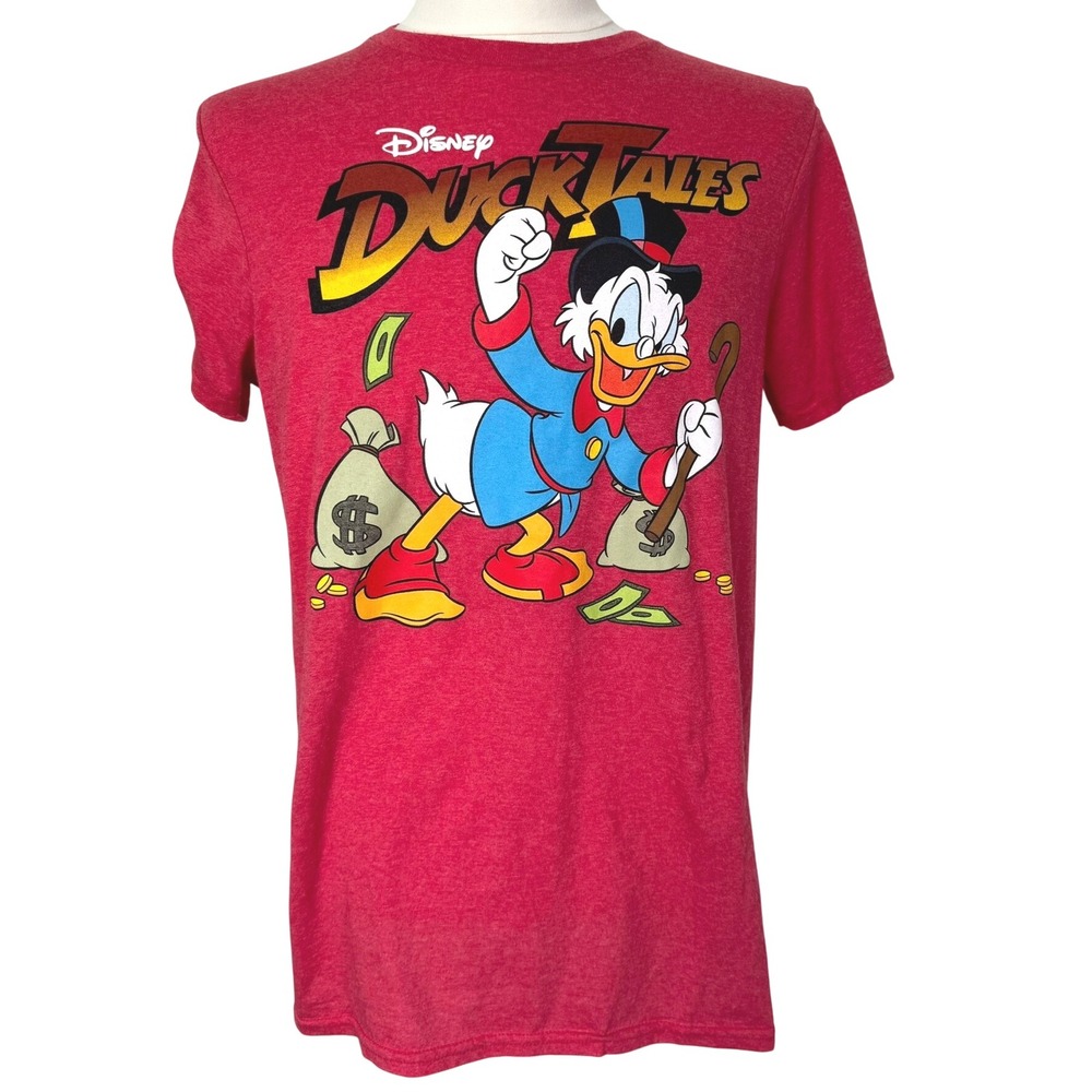 DISNEY Men's Medium Red Vintage DuckTales Scrooge McDuck Graphic T‎ Shirt Tee